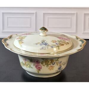 Royal Ivory KPM Normandie Sugar Bowl Vintage China Floral Rare Lidded Bowl